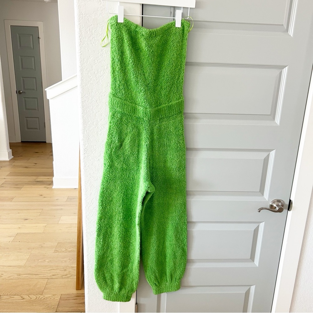 New Free People Beach Claire Terry Cloth Jumpsuit Green - Picture 2 of 5